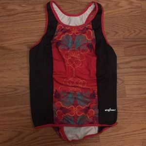 Shebeest Red Floral Racerback Bike Jersey